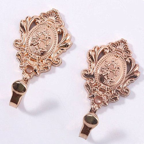 Crochets Pour Embrasses De Rideaux En Alliage, Motif Rose, Vintage, 2 Pièces/1 Ensemble