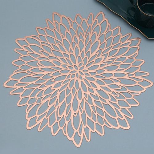 Tapis De Table De Fleur D'hibiscus Bronzage Set De Table En Pvc Creux D'isolation Coaster Plaquettes Table Bol Maison Décoration De Noël Résistant À La Chaleur