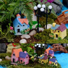 Miniature Résine Maison En Bois Artisanat Mousse Terrarium Micro