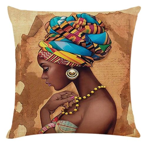 Housse De Coussin Imprimée De Style Africain Pour Femmes, Taie D'oreiller Décorative Pour La Maison, Le Canapé