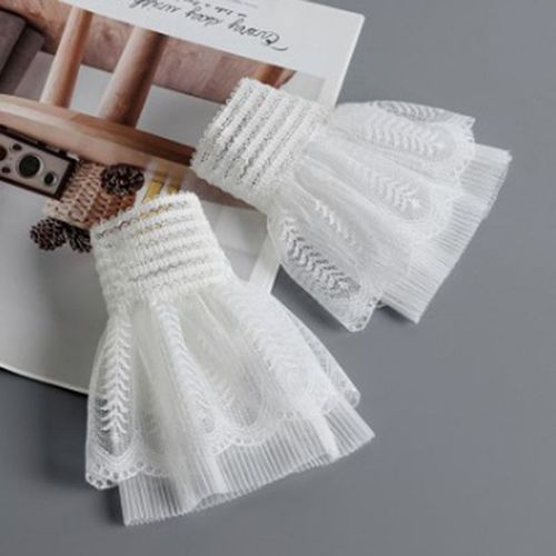 Manchettes En Dentelle Pour Femmes Et Filles, 1 Paire, Bricolage, Fausses Manches Évasées, Floral Durable, Élégant, Utile Pour Femmes Et Filles