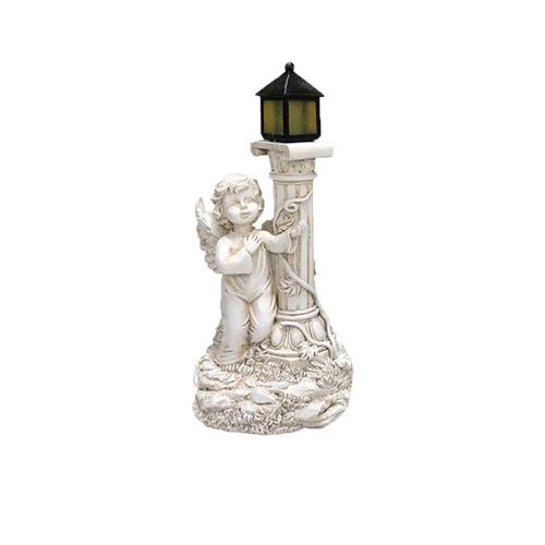 Figurine de jardin, pilier romain, ange, lampe à énergie solaire, Sculpture  de dame, ornement amusant