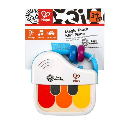 Hape - Baby Einstein Jouet Déveil Musical En Bois Tactile Et Électronique Baby Einstein - Mini Piano Magic Touch - Dès 3 Mois Et +