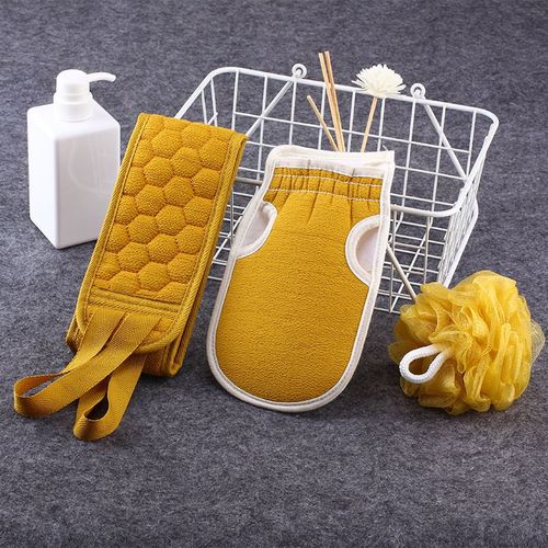 Lot De Serviettes Éponge Pour La Salle De Bain, Fourniture Domestique Avec Bande De Friction Dans Le Dos, 1 Set