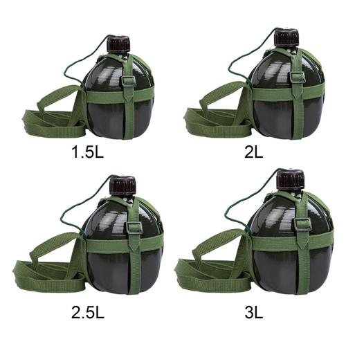 Gourde De Camping En Aluminium, Bouteille D'eau Militaire Bouilloire De Pique-Nique De Sports De Plein Air Portable Avec Sangle D'épaule