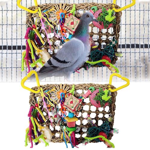 Tapis D'escalade Tissé En Jonc De Mer Avec Jouets À Mâcher Colorés Pour Oiseaux, Jouet Mural Pour La Recherche De Nourriture, Paquet De Soins Pour Chiens, Jeux Pour Chiots, Puzzle