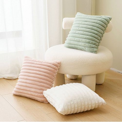 Housse De Coussin En Velours Côtelé Doux, Taie D'oreiller Nordique À Rayures De Maïs, De Grande Taille, Pour Canapé, Décoration De Maison