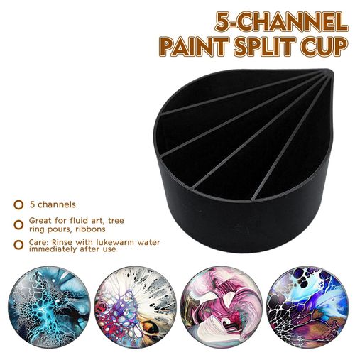Gobelet À Peinture Acrylique 12oz, 5 Canaux, Fendue, Fournitures Pour Arbre, Argile, Outil De Dessin À L'huile, Fournitures D'art À Faire Soi-Même, 1 Pièce