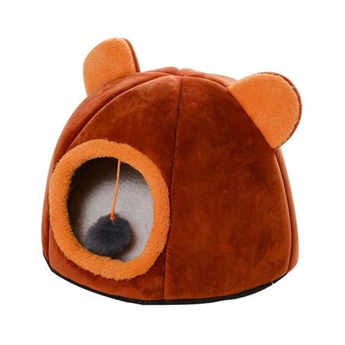 Lit Pour Chats D'intérieur, Grotte Souple Avec Boule, Fond Antidérapant Et Résistant À L'eau Pour Chatons Et Petits Chiens
