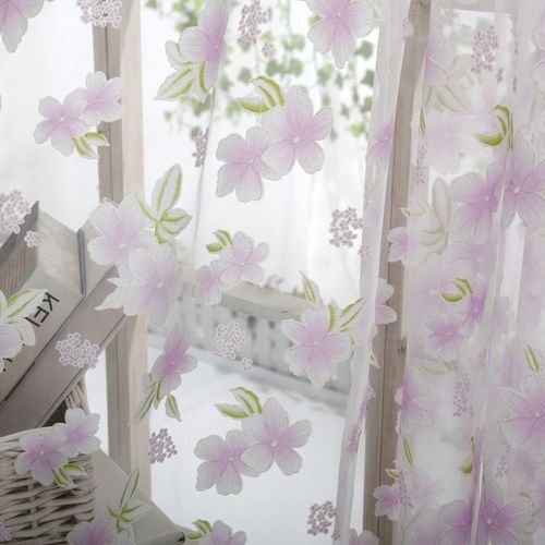 Rideaux Transparents En Tulle À Fleurs Pour Cuisine, Salon, Chambre À Coucher, Décoration De La Maison, Traitements De Fenêtre, Panneaux En Voile, Tul Perdeler