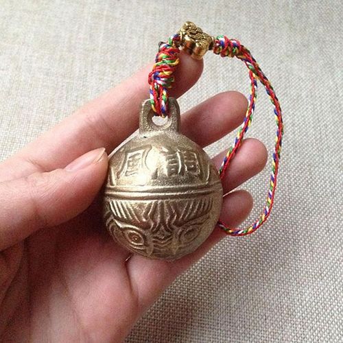 Cloches Tibétaines Chinoises, 37mm, Tête De Tigre, Vintage, Feng Shu, Richesse Et Chance, Bracelet D'ornement, Accessoires, Cadeau Artisanal Charmant En Laiton