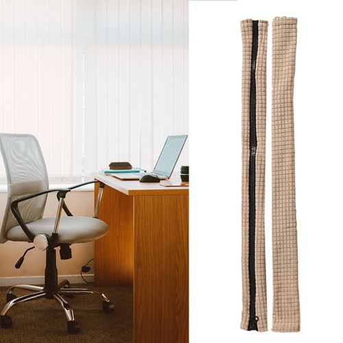 Housse De Protection Pour Chaise D'ordinateur, 2 Pièces, Élastique, Extensible, Anti-Salissure, Avec Fermeture Éclair, Amovible, Résistante Aux Taches