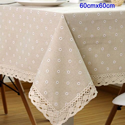 Nappe De Table Rectangulaire En Lin Et Coton, Motif De Marguerite, Fleurs, Pour Dîner, Cuisine, Maison, Salle À Manger, Décoration De Table