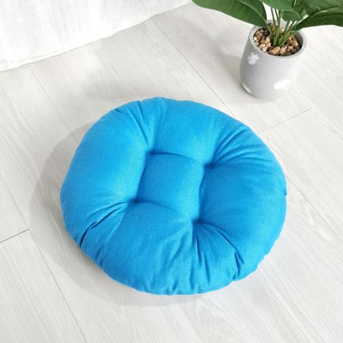 Coussin De Dossier De Siège Rond En Coton Et Lin, 1 Pièce, Doux Et Moelleux, Pour Chaise De Yoga, 40x40cm, Pour Le Bureau, La Maison Et La Voiture