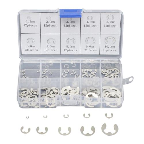 Kit d'assortiment de circlips en acier inoxydable 120, bague de retenue, 304mm   10mm, 1.5 pièces