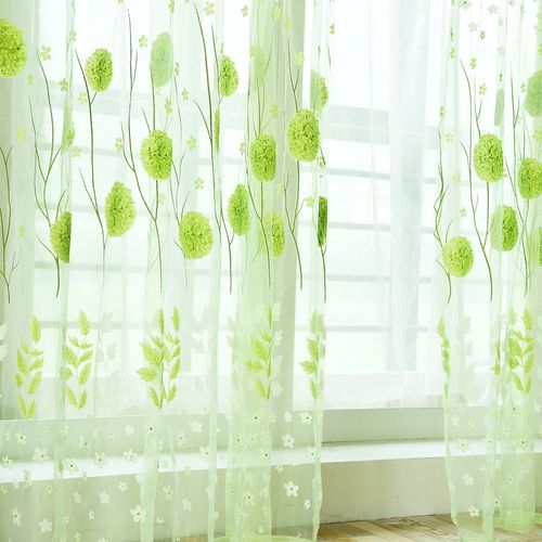 Rideau En Tulle Transparent À Feuilles, Traitement De Fenêtre, Cantonnière, 1 Panneau, 200cm X 100cm, Rideau En Voile Perspective, Décoration De La Maison