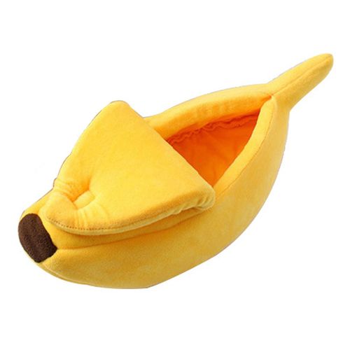 Lit En Forme De Banane Pour Animaux De Compagnie, Mignon Lit En Peluche Pour Chat, Chaud Et Doux, Canapé Pour Chiens Et Chatons