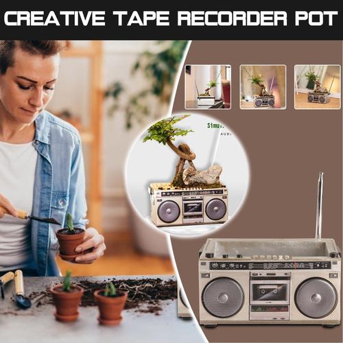 Nouveau Pot de fleurs Radio télévision rétro, enregistreur de télévision, en forme de baladeur, ornements de fleurs succulentes pour la maison, décoration de jardin et de balcon