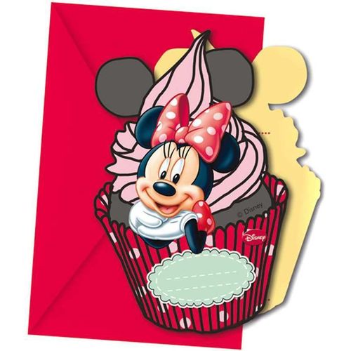 Manege 6 Cartes Invitation + Enveloppe Minnie's Café