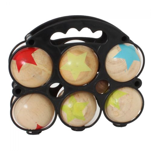 Jouets D Été Sport Panier 6 Boules Bois Diam 7.2 +Coch