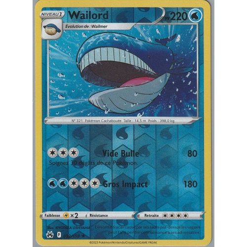 Carte Pokemon - Wailord - 032/159 - Holo-Reverse - Eb12,5 Zenith Supreme -