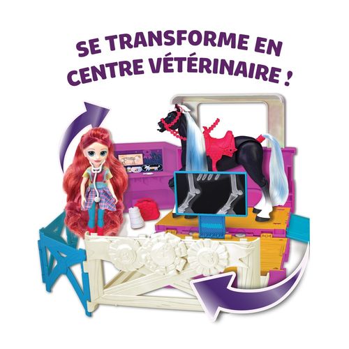 Winner's Stable Wns - Centre Vétérinaire Mobile  Avec Cheval Articulé & Poupée