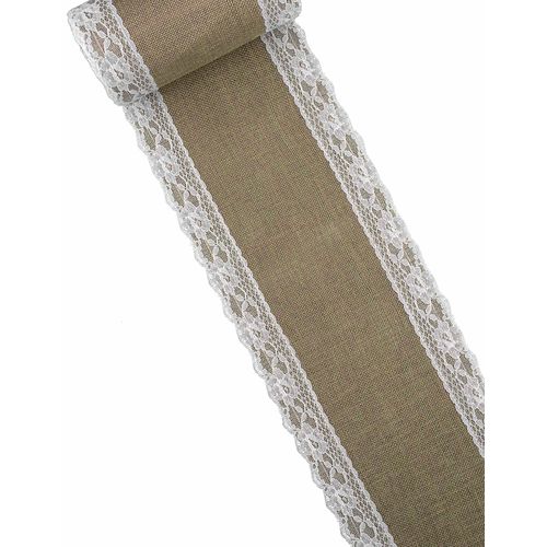 Chemin De Table Toile De Jute Dentelle