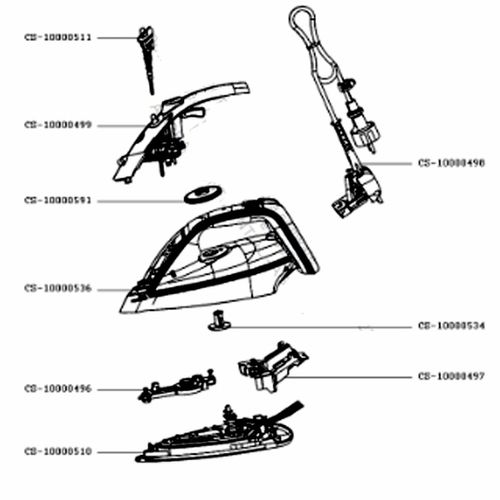 Cordon d'alimentation Cordon d'alimentation (repère CS-10000498) Centrale vapeur (CS-10000498 CALOR)