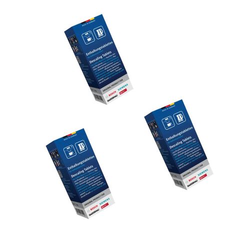 Lot de 3 boîtes de 6 pastilles détartrantes TASSIMO d'origine Cafetière Expresso (00311864 00311556 NEFF BOSCH DELONGHI SIEMENS)