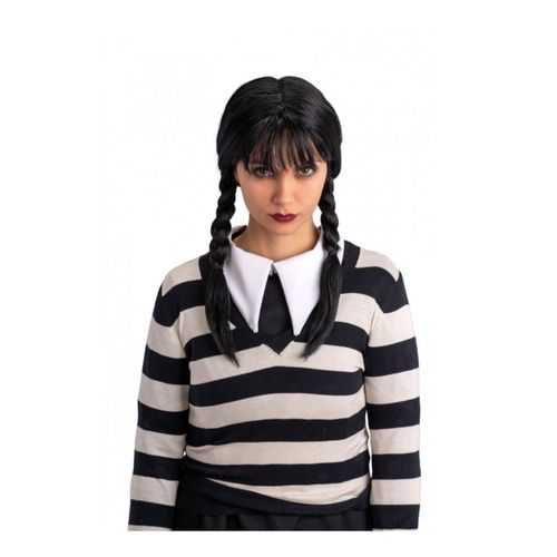 Perruque À Tresses Noires Gothique Femme