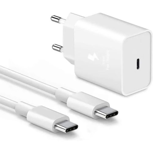Pack Chargeur 25w Blanc Type-C + Câble Type-C Pour Samsung Galaxy S21 Ultra S21 Plus S21 Fe S20 Ultra S20+ - E.F.Connection