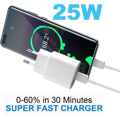 Adaptateur Samsung Charge Rapide USB-C / 25W / Blanc