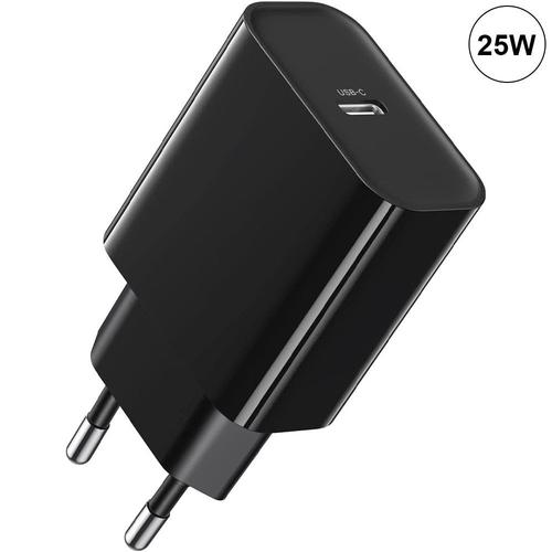 Chargeur Rapide Usb-C 25w Noir Pour Samsung Galaxy A12 A13 4g/5g A04s A22 A33 A52 4g/5g A52s A53 5g - E.F.Connection