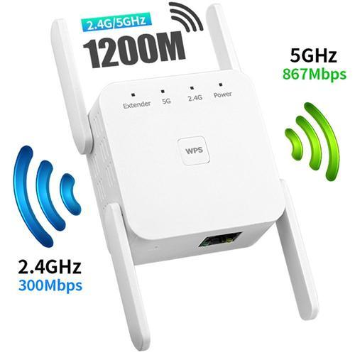 Répéteur Wifi 1200 Mbps Amplificateur Wifi Double Bande 2,4 GHz et 5 GHz - E.F.Connection