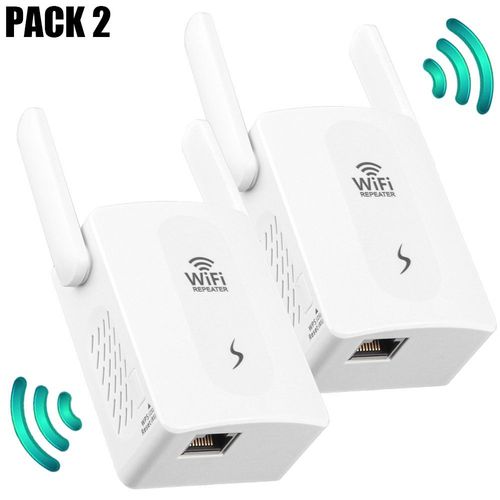 [2 Pièces] Répéteur Wifi 300 Mbps Amplificateur Wi-Fi 2,4GHz Configuration Facile - E.F.Connection