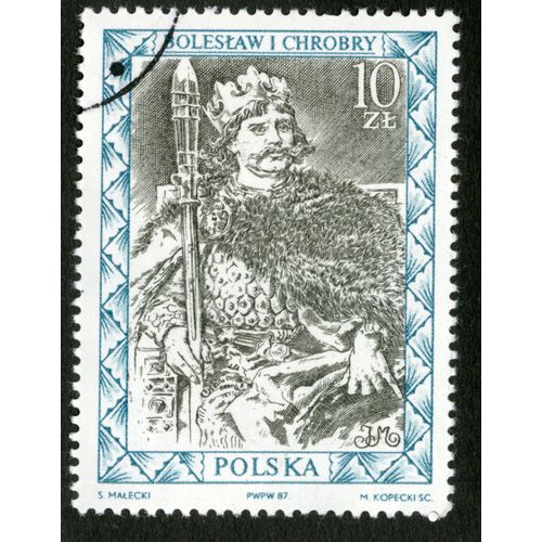 Timbre Oblitéré Polska,Boleslaw I Chrobry,Jm,1987,10 Zl
