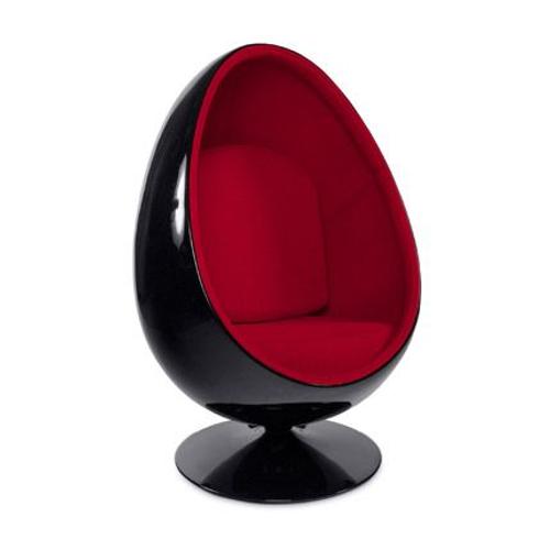 Fauteuil Design 78x89x130 Cm Noir Et Rouge - Uova