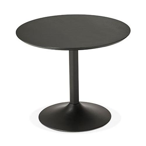 Table À Manger Ronde 90 Cm En Bois Et Métal Noir - Franklin