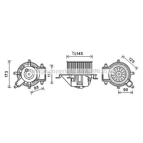 Moteur Électrique, Pulseur D'air Habitacle Ava Cooling Systems Pe8390 D'origine