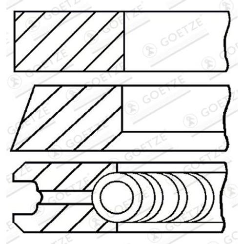 Jeu De Segments De Pistons Goetze 08-336500-00 D'origine