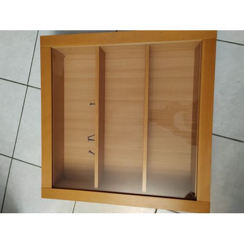 Vitrine Murale Avec Porte Vitrée-Couleur Hêtre