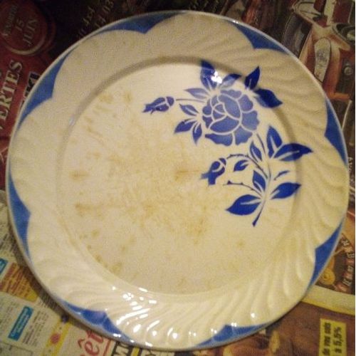 Vintage - Grande Assiette - Plate - " Digoin " - " Corsica " Bleu - Réf 56