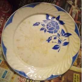 Vintage - Grande Assiette - Plate - " Digoin " - " Corsica " Bleu - Réf 56