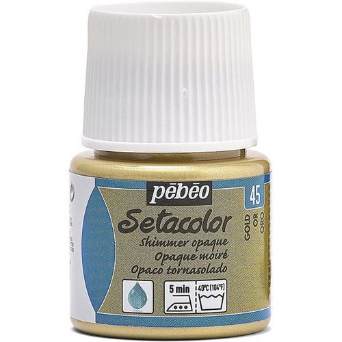 Pot De Peinture Pour Tissu - Textile Opaque Moiré - Or - Pébéo - Setacolor - 45ml