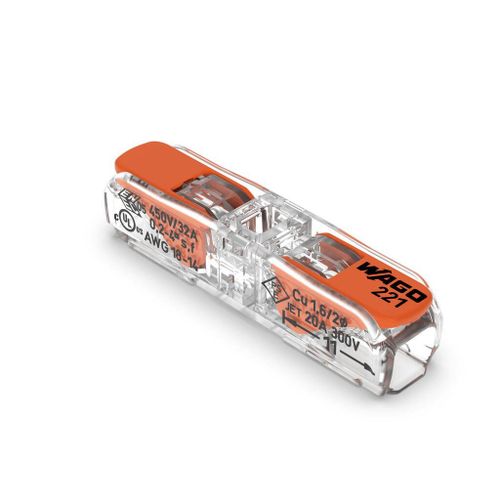 Boîte de 60 bornes à leviers Inline 4mm² 2 conducteurs - WAGO - 221-2411