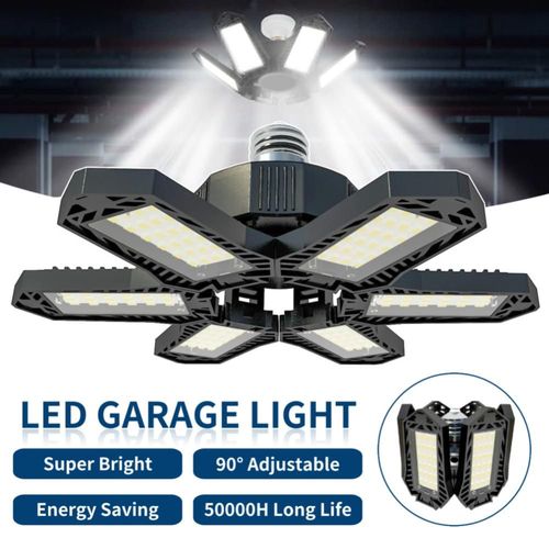 Lampe De Plafond À 6 Panneaux Led Pour Garage, Ampoule Réglable Et Déformable, Pour Garage, Entrepôt, Atelier, Usine, Éclairage, Lame De Ventilateur