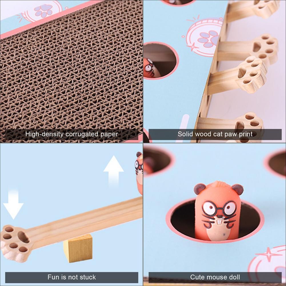 Jouet Interactif En Bois Pour Chat, Jeu De Chasse Avec Attra... - 2