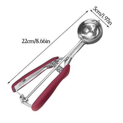 Cuillère À Glace En Acier Inoxydable, Cuillère À Pâte À Biscuits, Boule De Creuser Pour Fruits, Pommes De Terre Et Pastèque, Boule À Ressort, Poignée, Accessoires De Cuisine
