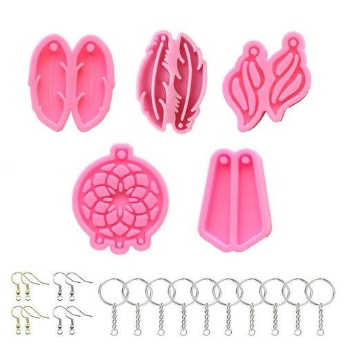 Kit de moules en résine époxy de Silicone pour boucles d'oreilles, porte-clés, moule attrape-rêves, accessoires de décoration