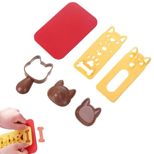 Ensemble De Moules En Forme De Boule De Riz, Dessin Animé Chien Motif Sushi Bento Cuisine Riz Décor Kits Sandwich Décoration Coupe Moules Chat Mignon Sushi